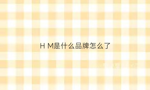 HM是什么品牌怎么了(hm是什么牌子)